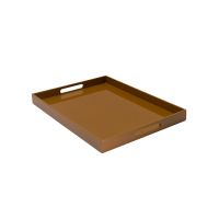 Mojoo Lux Straw Rectangular Lacquer Tray with Handles, 37x49 cm