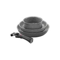 Ballarini Torre Frying Pans and Saucepan with Removable Handle, Set of 4