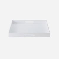 Mojoo Lux Square Lacquer Tray with Handles White, 40x40cm