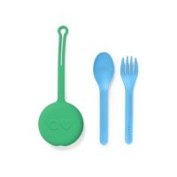 OmieLife OmiePod Kids Utensil Set and Case, Mint Green