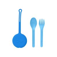 OmieLife OmiePod Kids Utensil Set and Case, Capri Blue