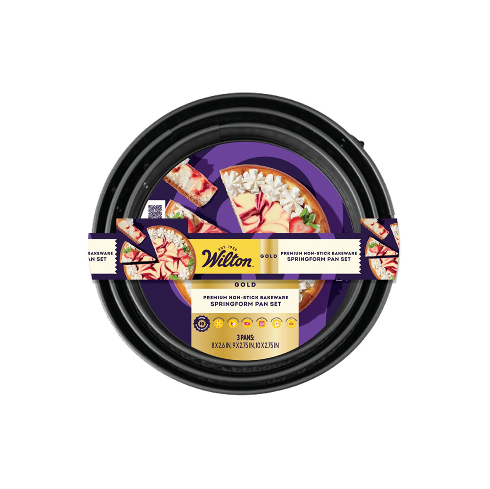 طقم 3 صواني سبرنجفورم مانعة للالتصاق، جولد، ويلتون