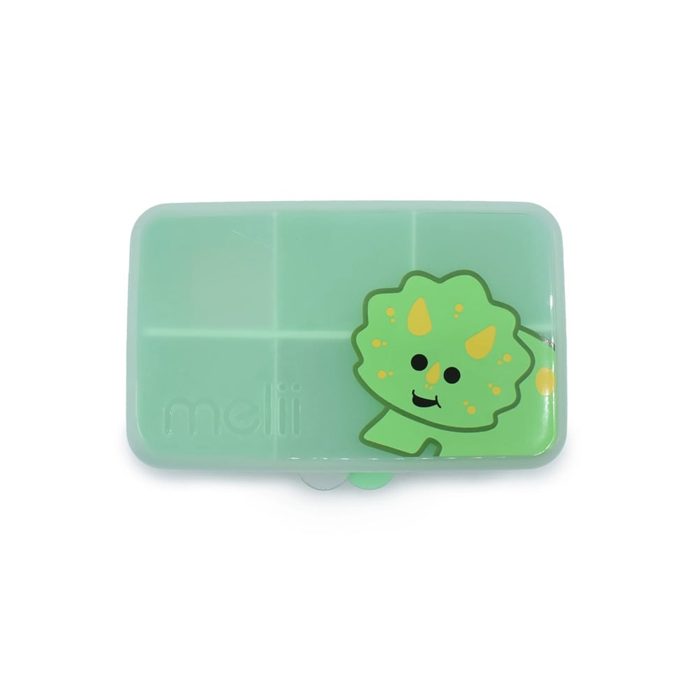 علبة توضيب وجبات خفيفة 6 حجيرات نقشة ديناصور صغير سناكل، ميلي