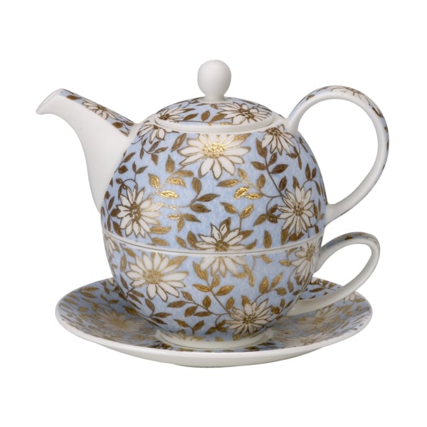 طقم فنجان وابريق شاي مدمج فيروزي، تي فور ون، دونون