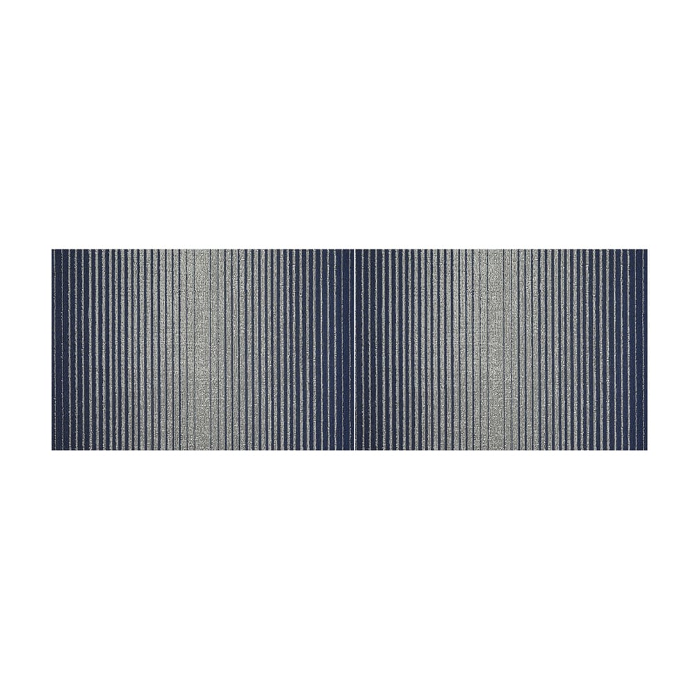 Chilewich Domino Stripe Shag Runner Rug, Denim