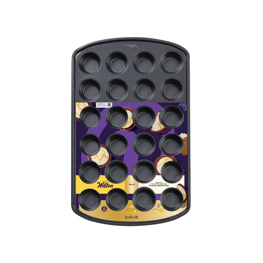 صينية مافن مانعة للالتصاق 24 قطعة، جولد، ويلتون