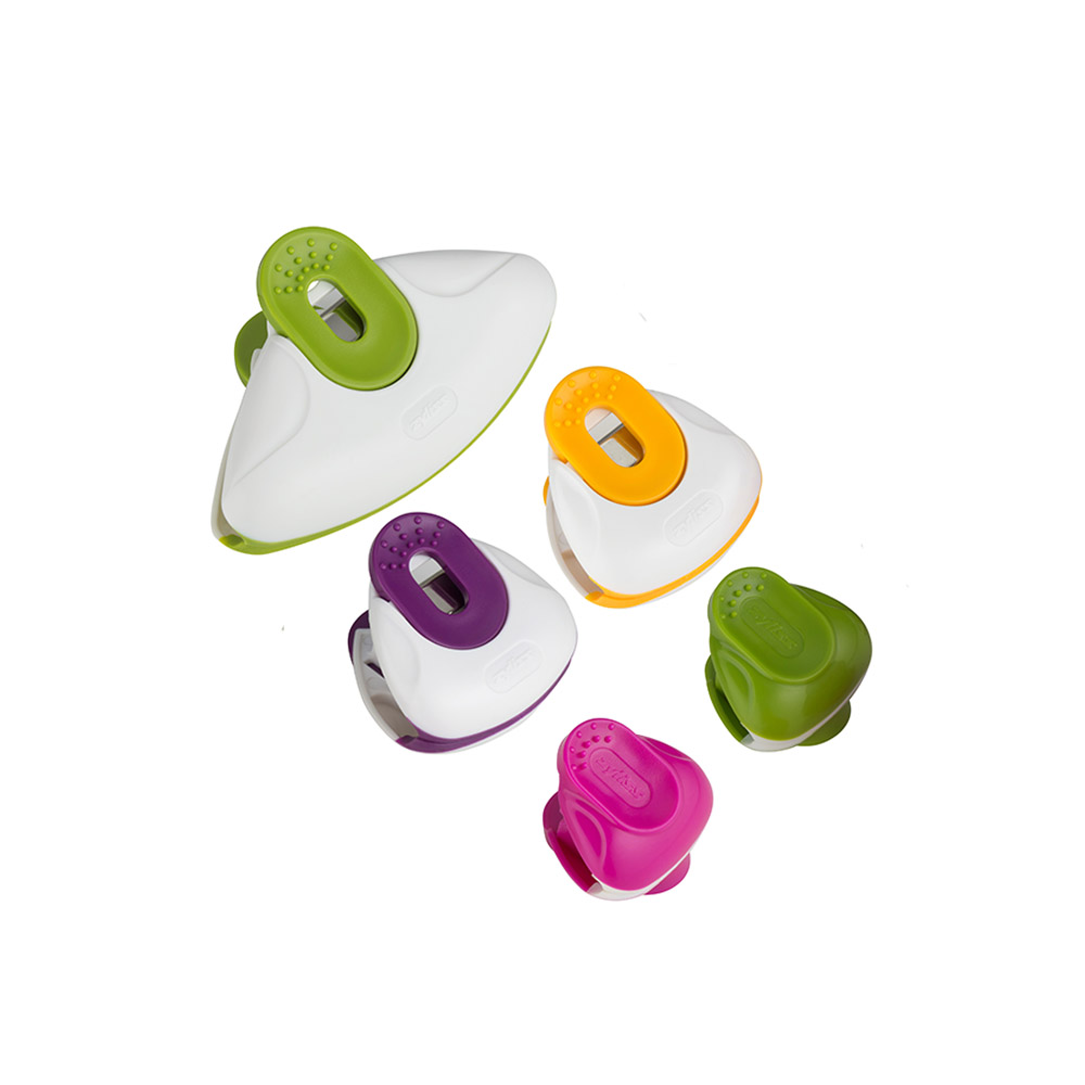 طقم 5 مشابك إغلاق أكياس، أحجام وألوان متنوعة، زيليس