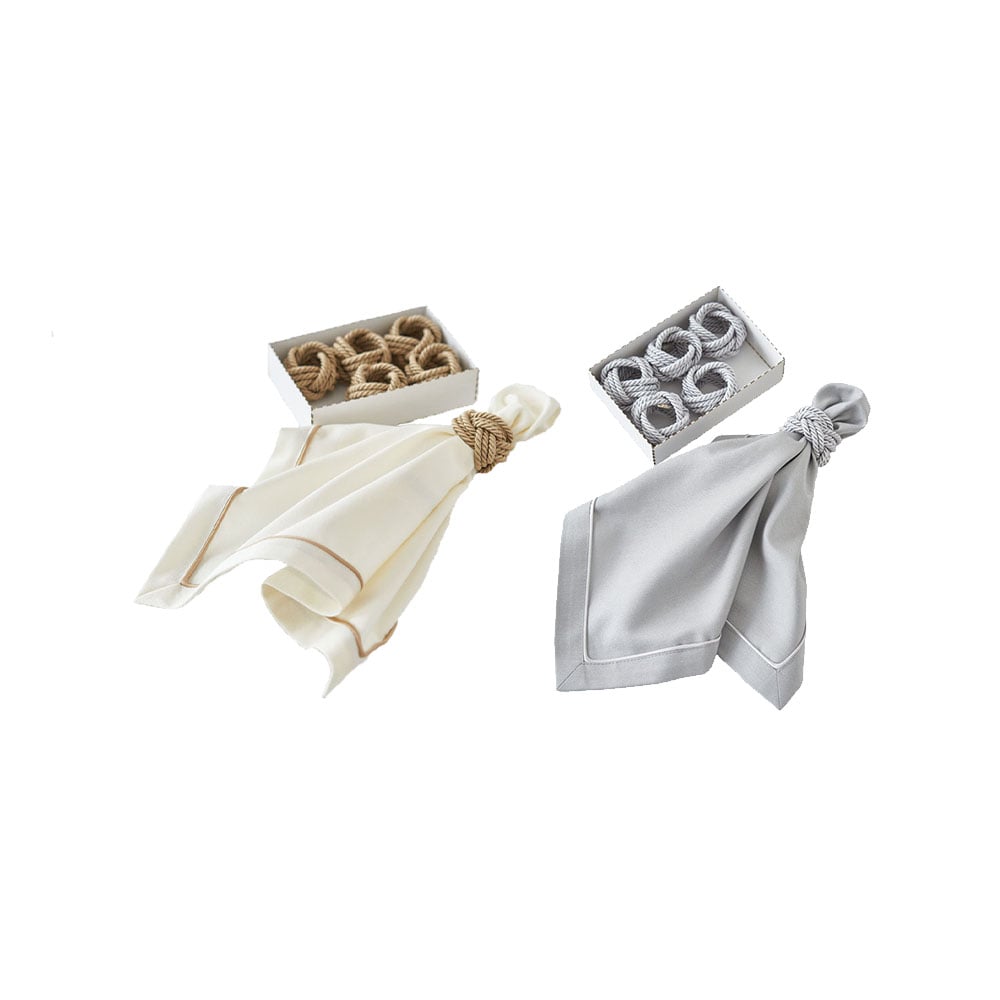 EVADAY Cord Napkin Rings, Set of 6