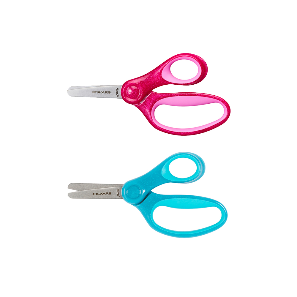 مقص أطفال آمن غير مدبب بمقبض لامع، فيسكارس