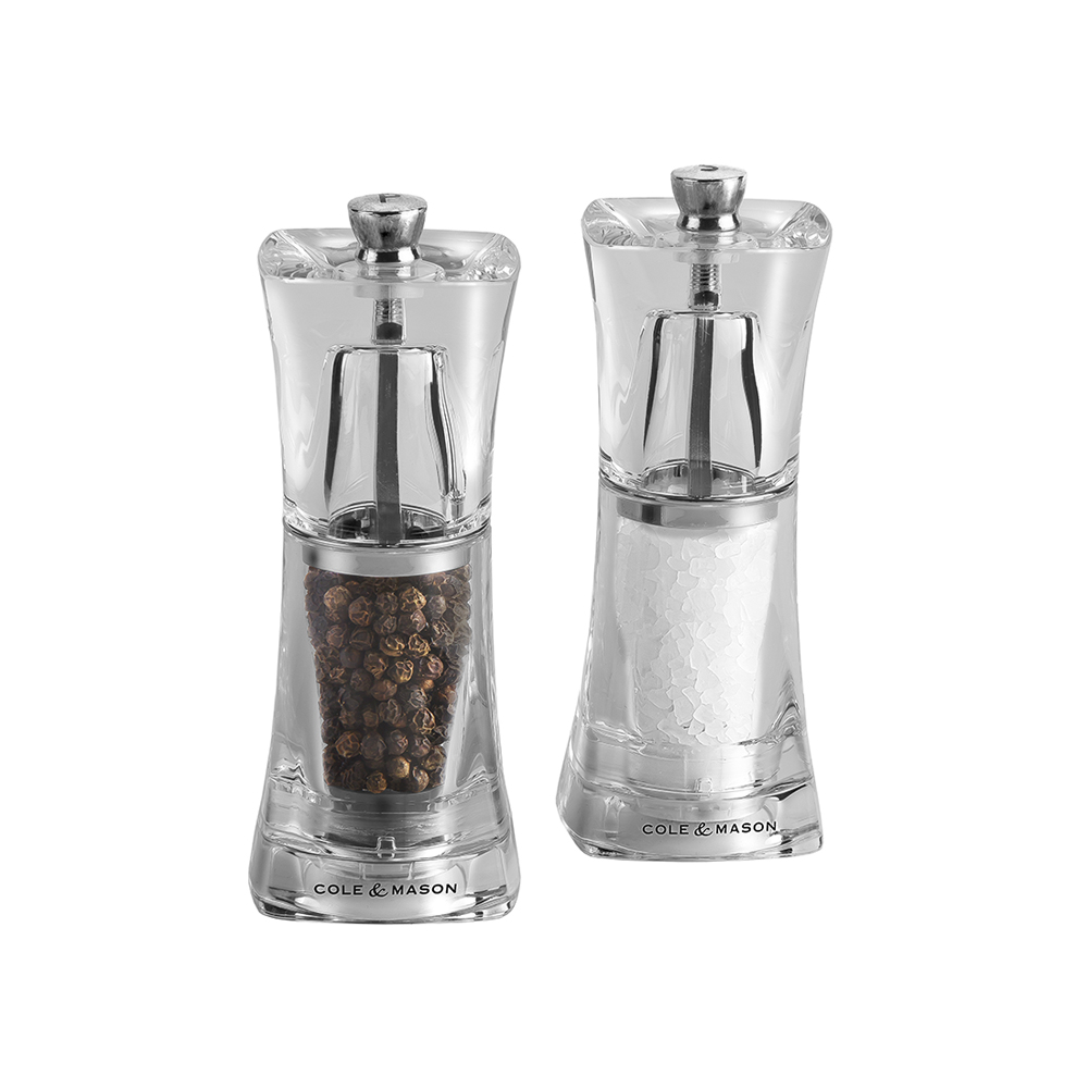 طقم 2 قطعة مطحنة ملح ومطحنة فلفل كريستال، كول أند ميسن 