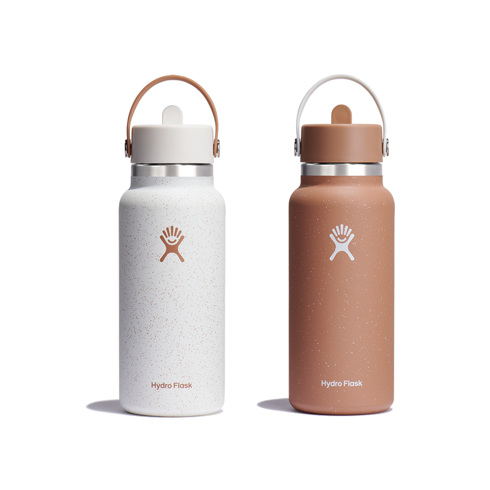 مطارة معزولة مع غطاء قشة، 950 مل، فتحة واسعة، إصدار محدود، هايدرو فلاسك 