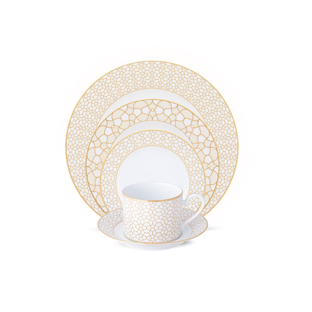 طقم 67 قطعة أطباق وأدوات مائدة، ذهبي، ريبل، نوريتاكي