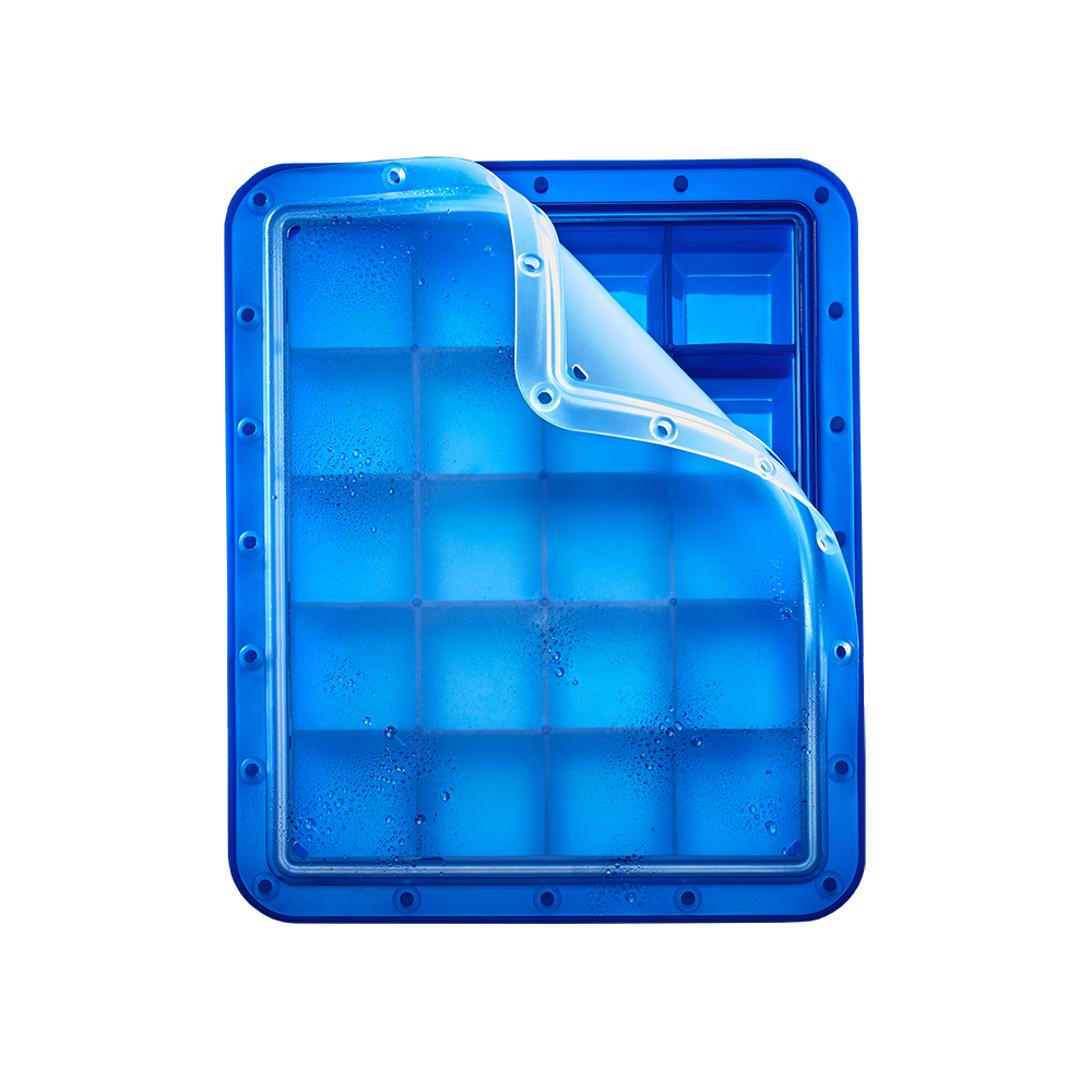 صينية مكعبات ثلج مع غطاء، 20 فتحة، ليرش