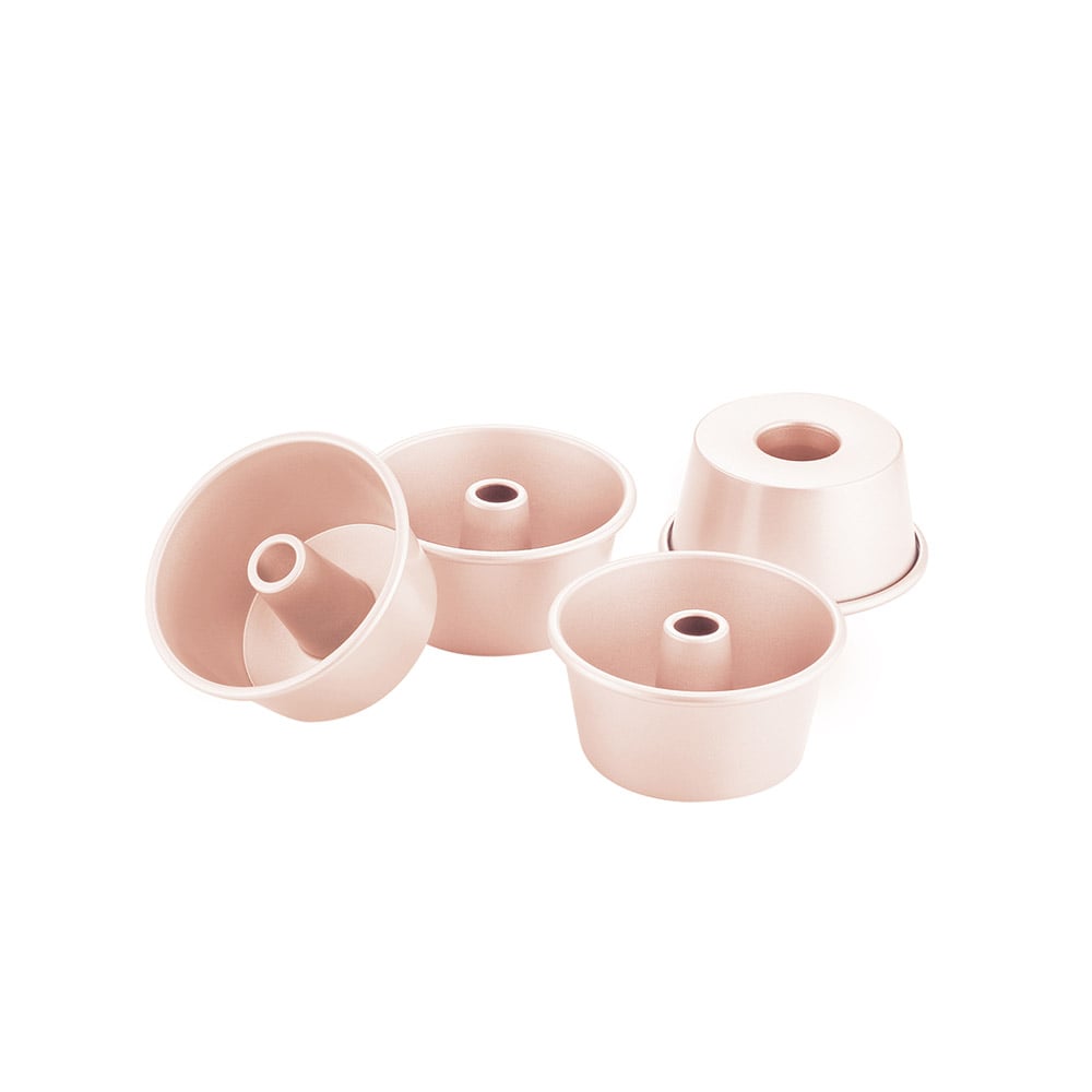CHEFMADE Non-Stick Mini Angel Food Cake Pans 9cm, Set of 4