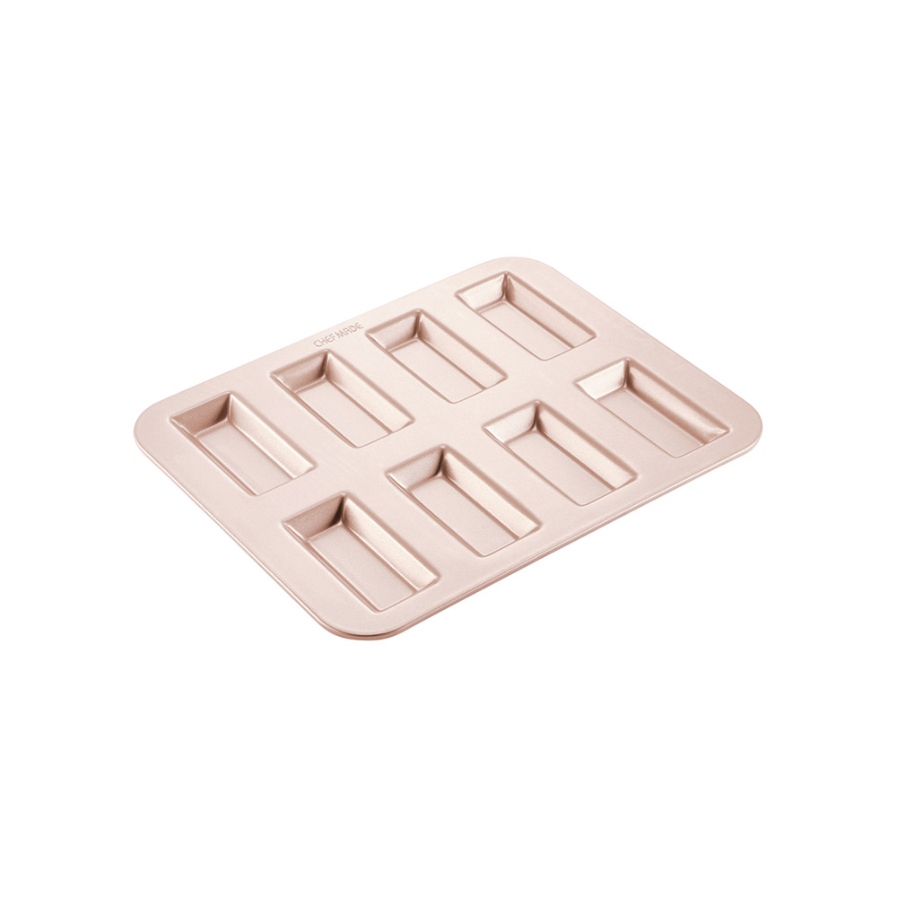 CHEFMADE Non-Stick Rectangular Financier Cake Pan, 8 Cavities
