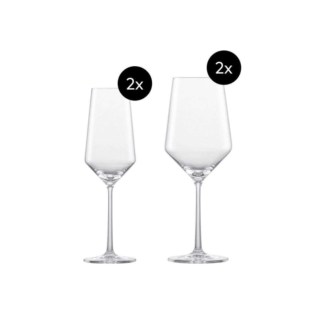 طقم 4 أكواب جذعية، بيور دايت نايت، زويسل جلاس