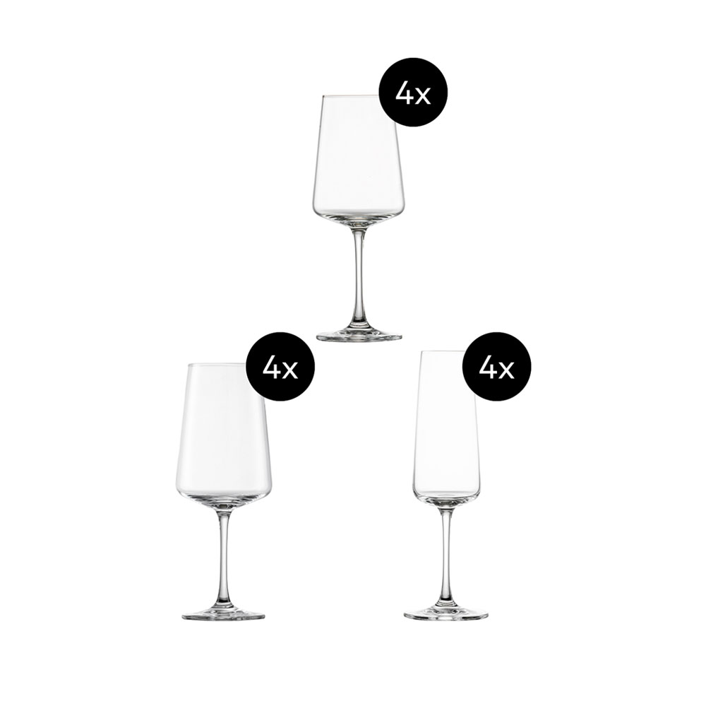 طقم 12 قطعة أكواب جذعية، تشكيلة متنوعة، ميوفينو، شوت سويتزل