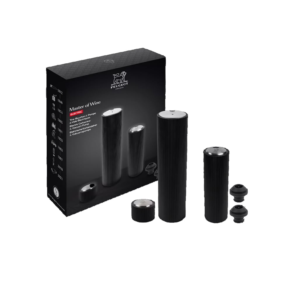 طقم فتاحة زجاجات كهربائية مع مضخة تفريغ هواء، لاين، بيجو