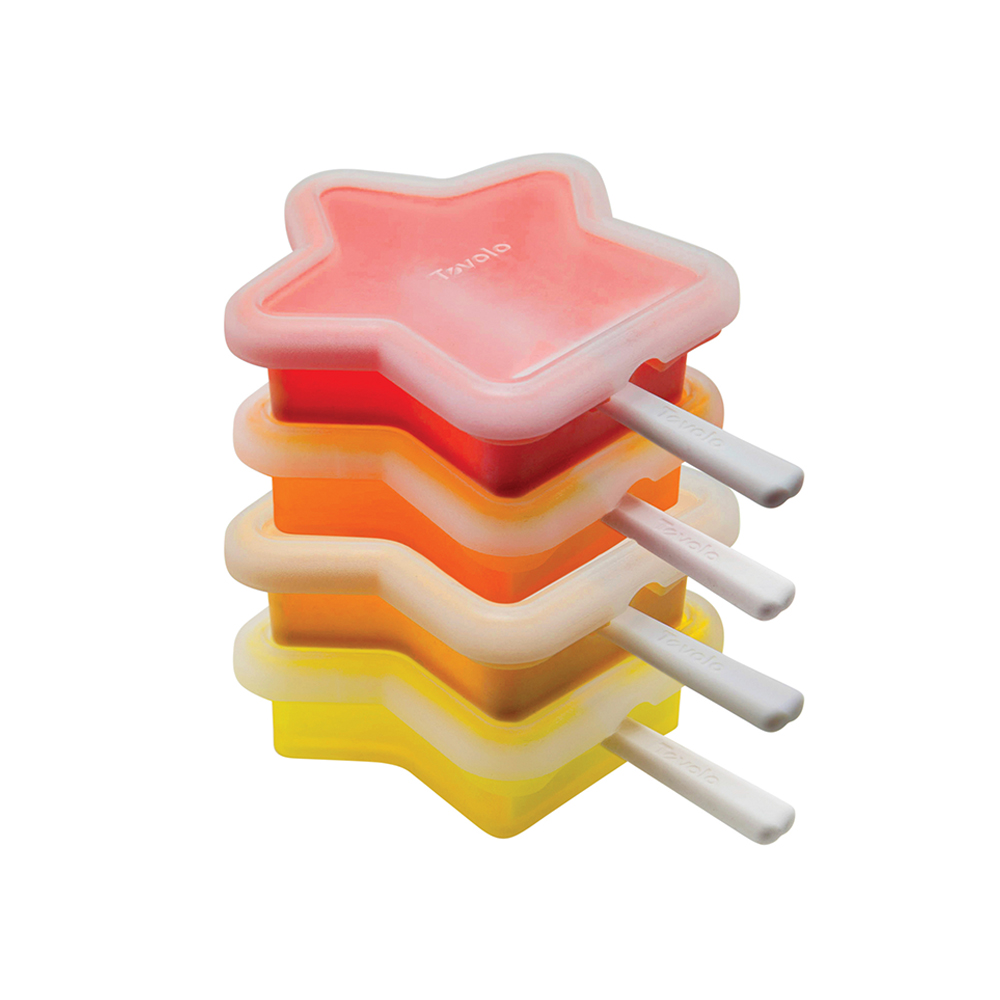 طقم 4 قوالب آيس كريم متداخلة، تصميم نجمة، توفولو