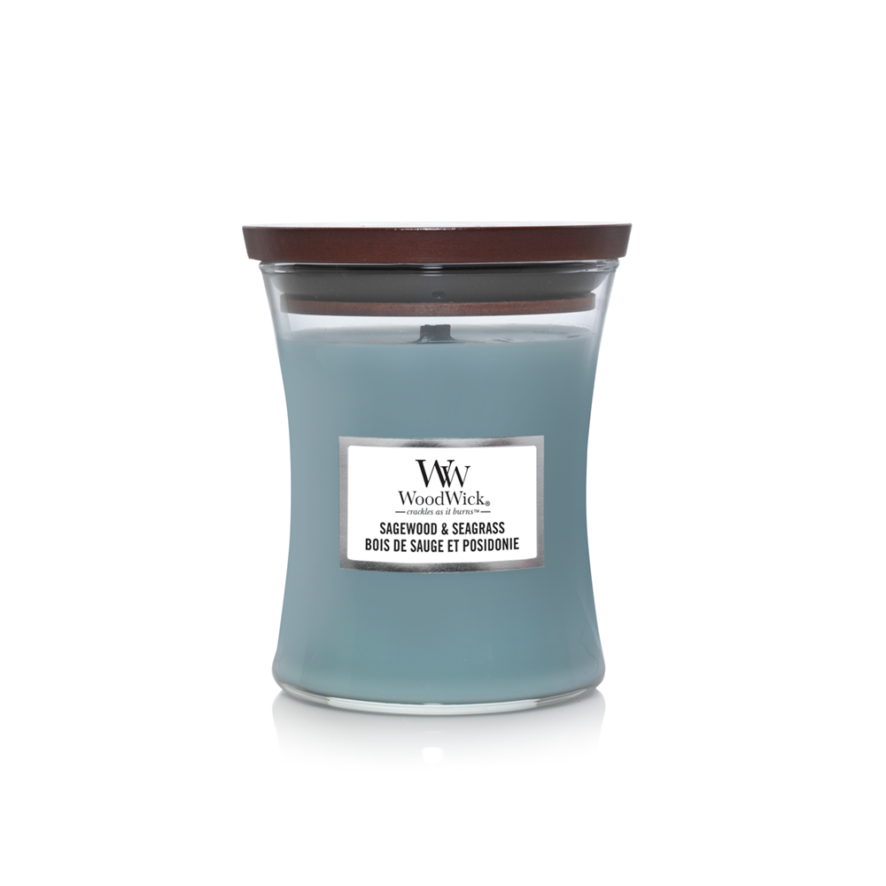 شمعة معطرة، حجم متوسط، خشب ميرمية وأعشاب بحرية، أورجلاس، وودويك 