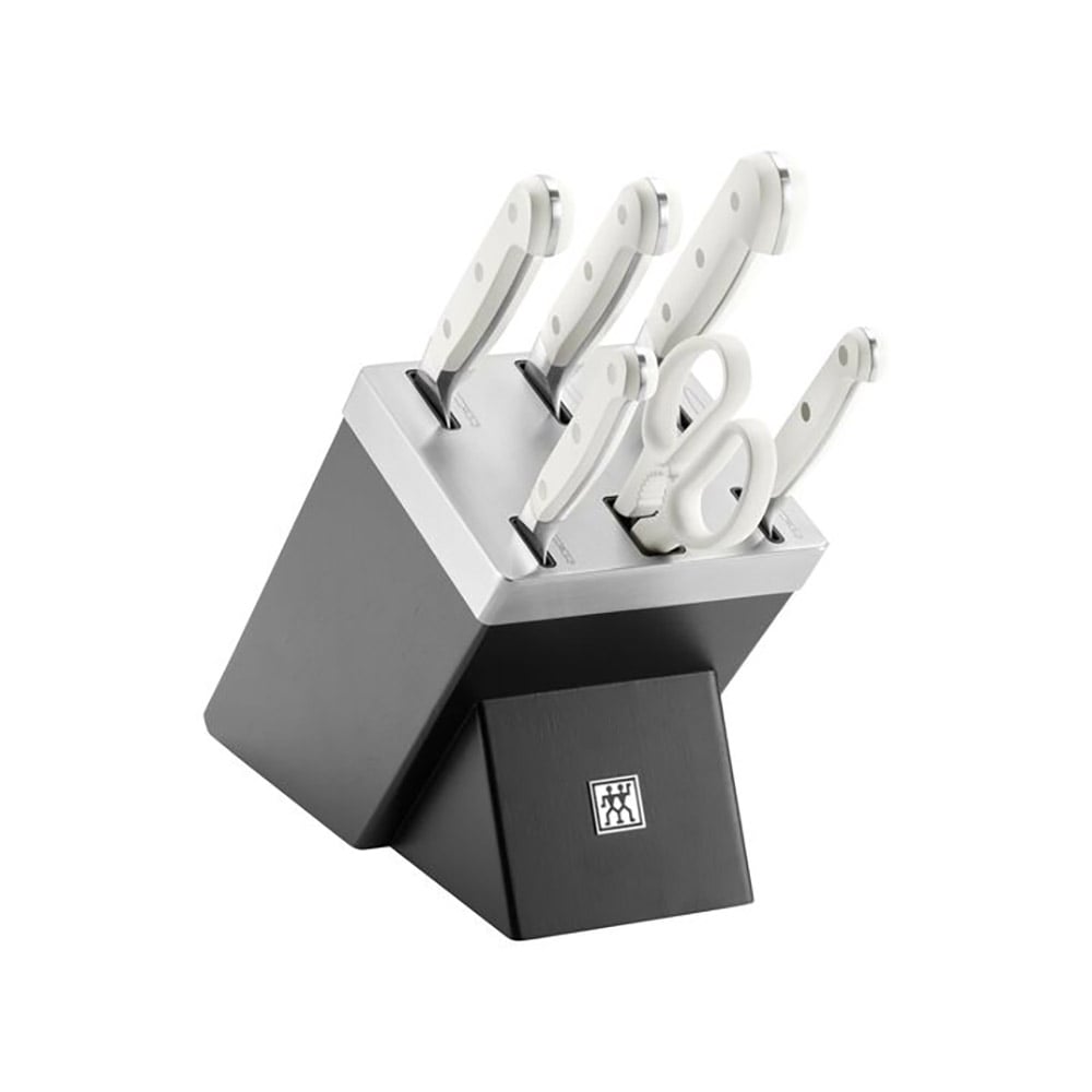 طقم 5 سكاكين مع حاملة مسن ذاتي ومقص، برو لو بلون، زويلينج