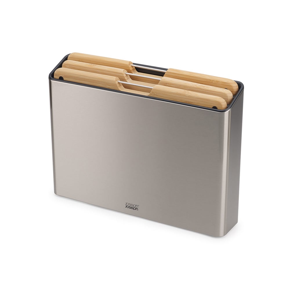 طقم 3 ألواح تقطيع خشب خيزران مع حافظة ستانلس ستيل، فوليو، جوزف جوزف