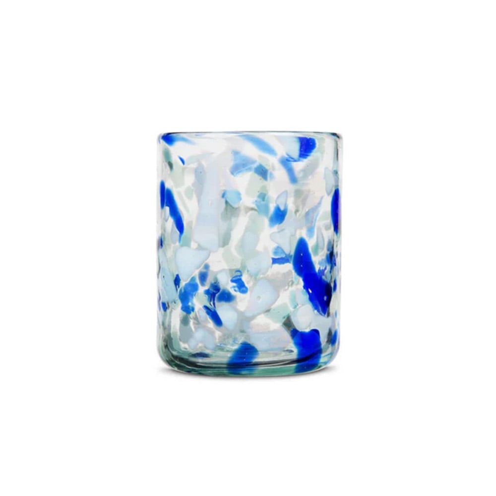 كوب زجاجي، نقشة بقع زرقاء وبيضاء، لافيوريه 