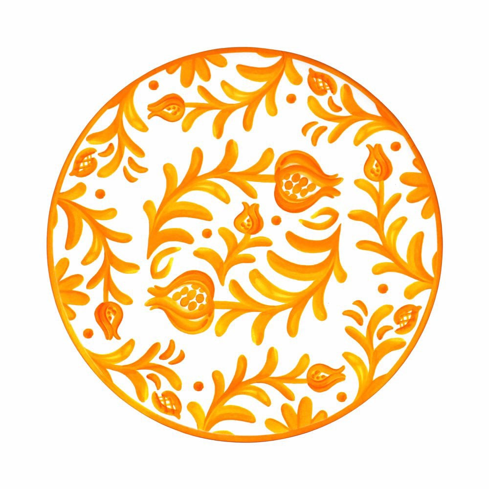 Le Cadeaux Sicily Orange Dinner Plate