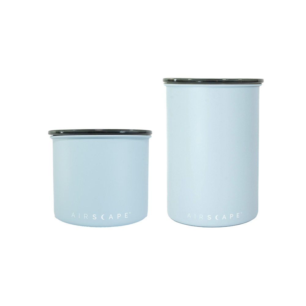 علبة حفظ قهوة معزولة أزرق رمادي فاتح، إيرسكيب