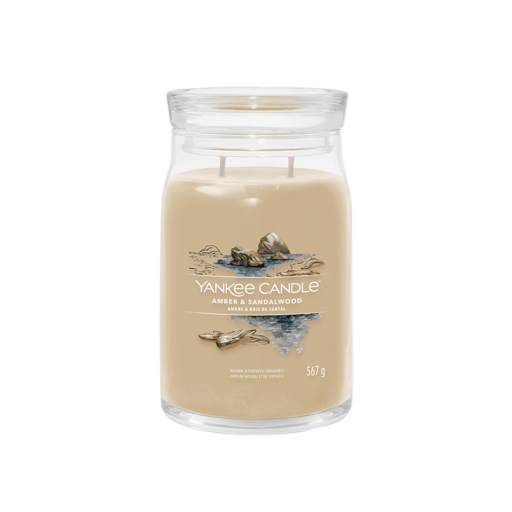 شمعة معطرة، مرطبان كبير، عنبر وخشب الصندل، سجنتشر، يانكي كاندل