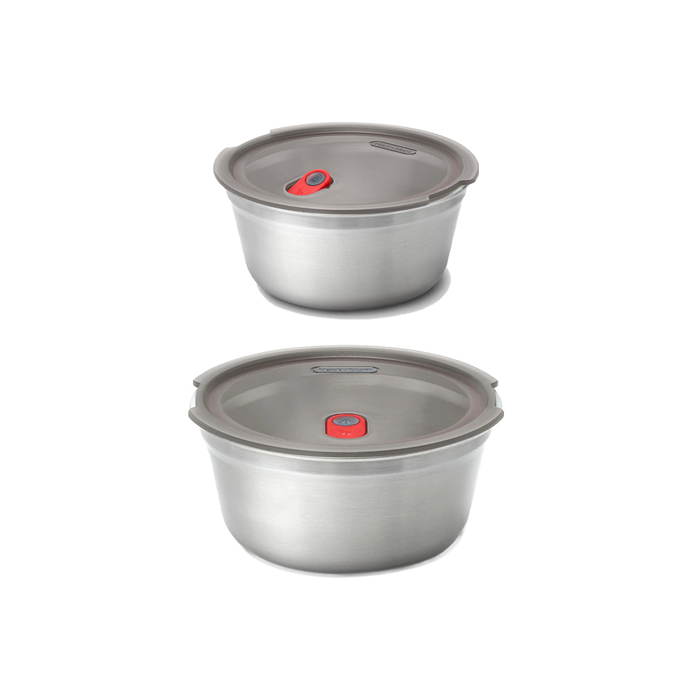 علبة توضيب طعام دائرية مناسبة للميكروويف، بلاك آند بلم