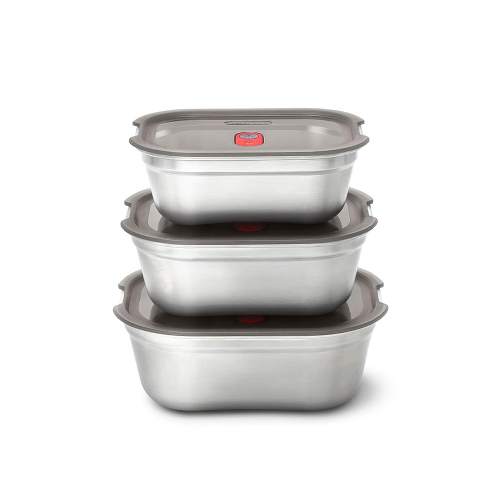 طقم 3 علب توضيب طعام مناسبة للميكروويف متعددة الاستخدامات، بلاك آند بلم