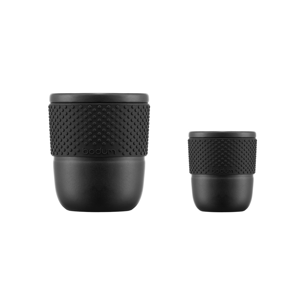 طقم 2 قطعة أكواب بورسلان مع مسكة سيليكون، أسام، بودوم