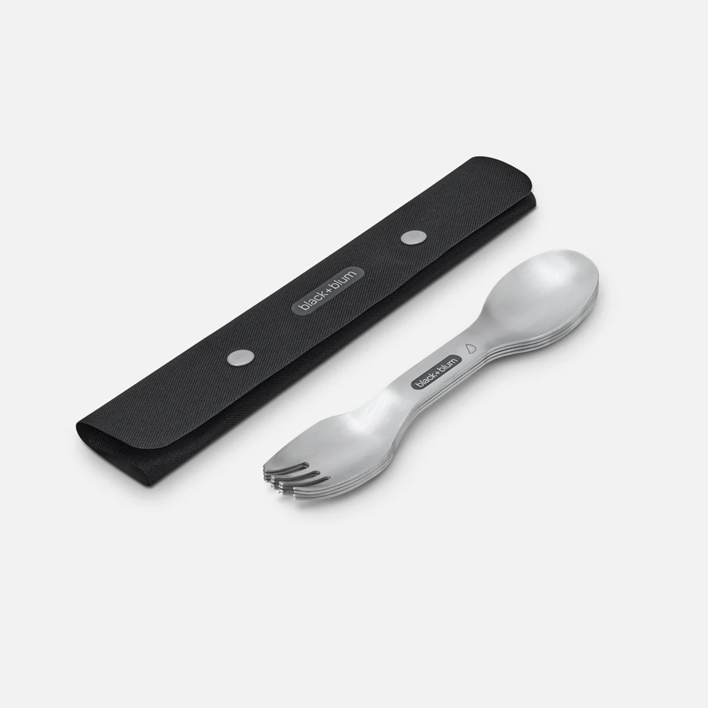 طقم 4 أدوات طعام استعمال خارجي ستانلس ستيل، بلاك آند بلم