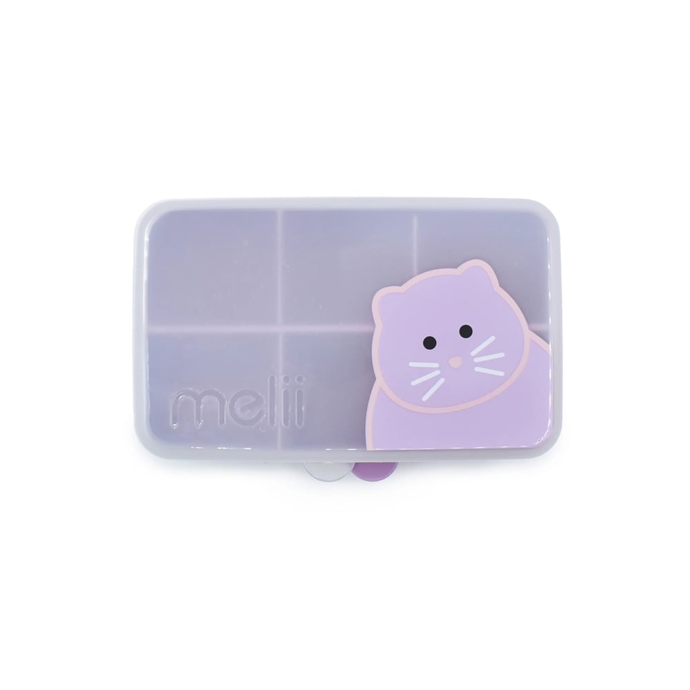 علبة توضيب وجبات خفيفة 6 حجيرات نقشة قطة صغيرة سناكل، ميلي