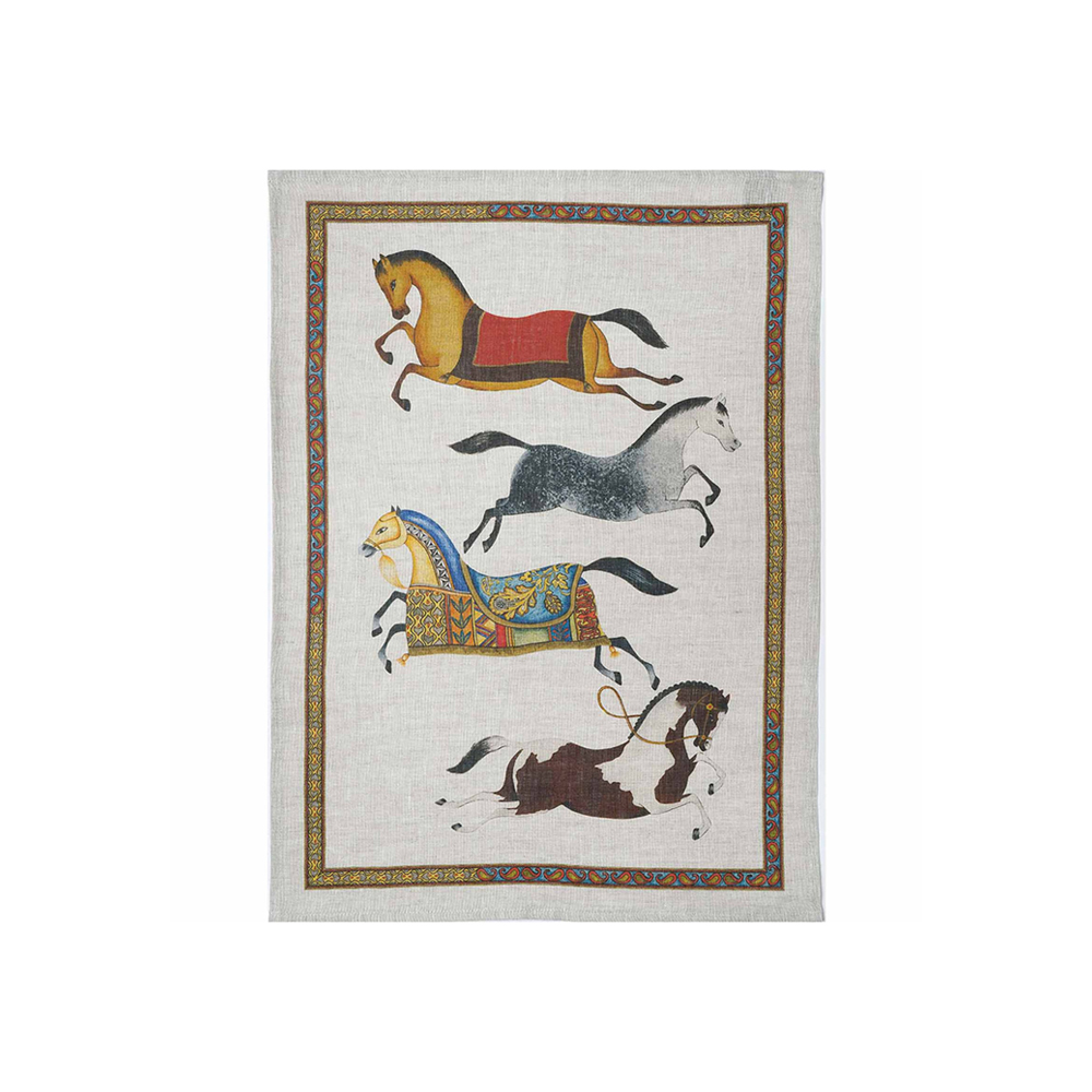 فوطة مطبخ بنقشة أحصنة، بارنوم، تيسيتورا توسكانا