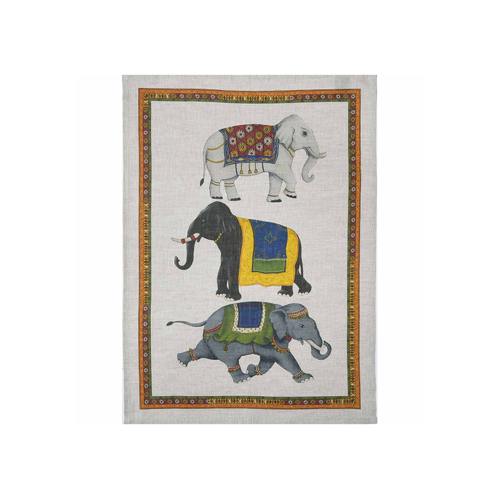 فوطة مطبخ بنقشة أفيال، بارنوم، تيسيتورا توسكانا