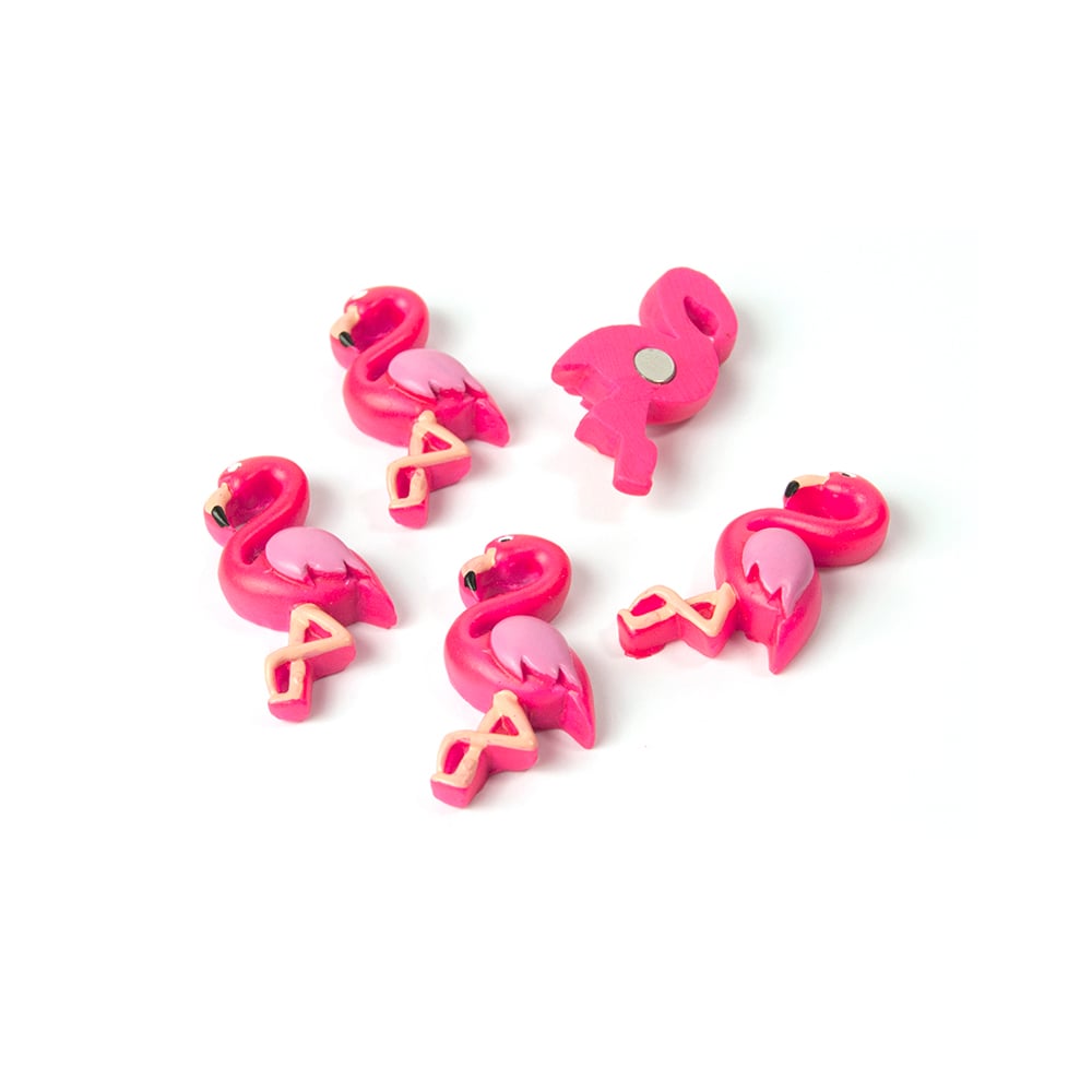 طقم 5 لاصقات مغناطيسية بشكل فلامينغو، تريندفورم