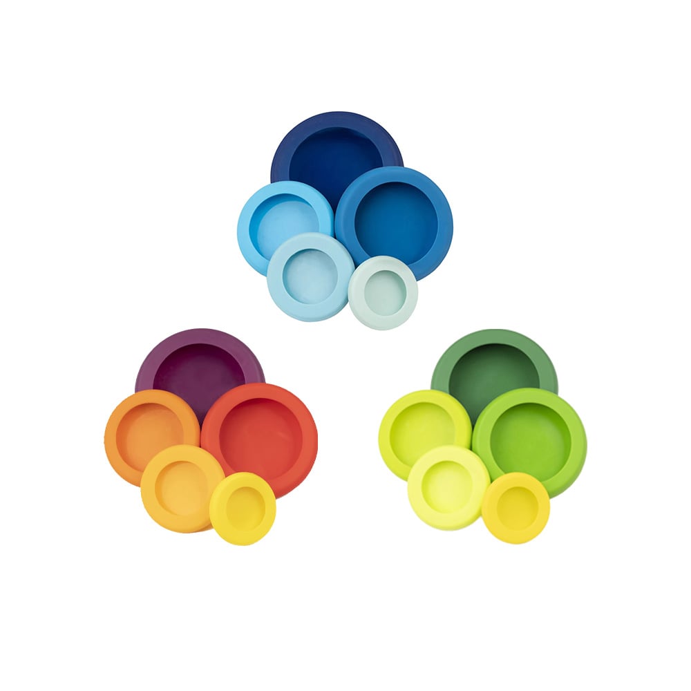 طقم 5 حافظات طعام سيليكون متكررة الاستخدام، فود هاجرز