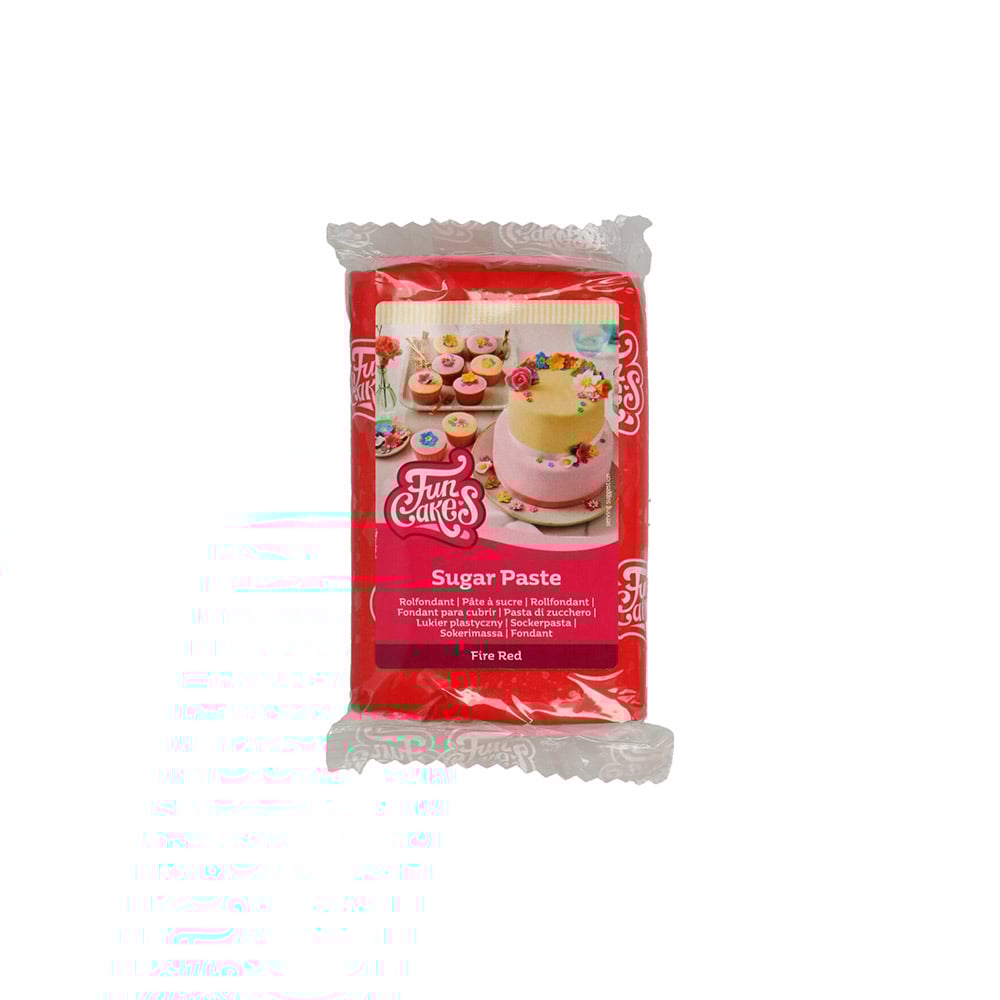 عجينة سكر، أحمر، 250 غرام، فان كيكس