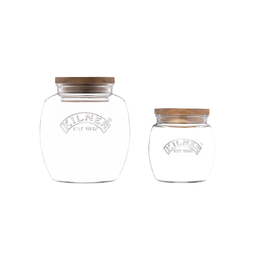 مرطبان حفظ طعام مع غطاء خشبي، كيلنر