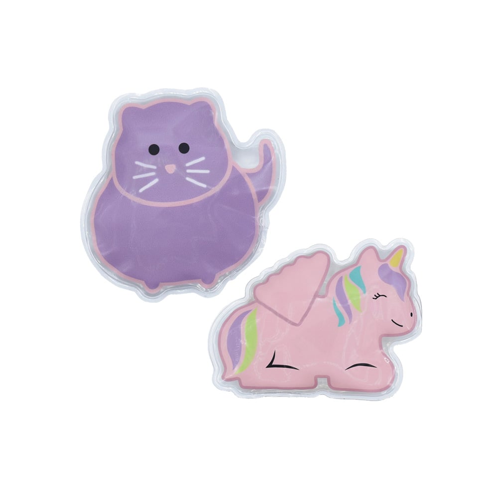 طقم 2 ألواح ثلج جل بتصميم قطة ويونيكورن، ميلي