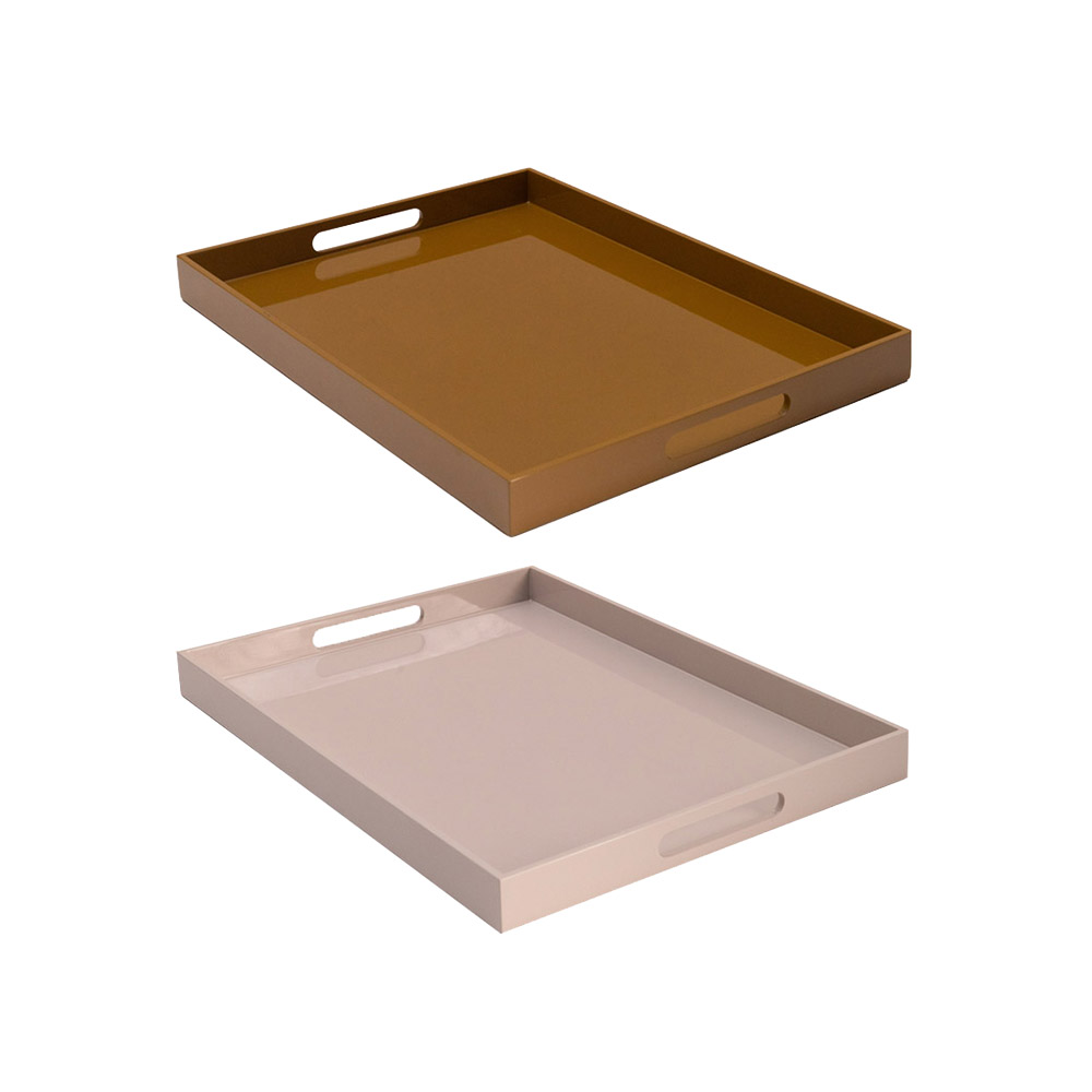 صينية مستطيلة مطلية ورنيش مع مقابض، 37*49 سنتم، لاكس، موجو