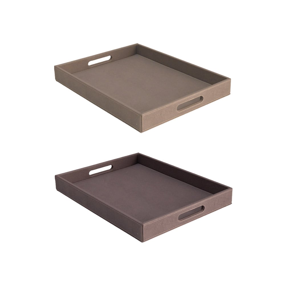 صينية مستطيلة مطلية ورنيش مع مقابض، 45*35 سنتم، ستينج، موجو