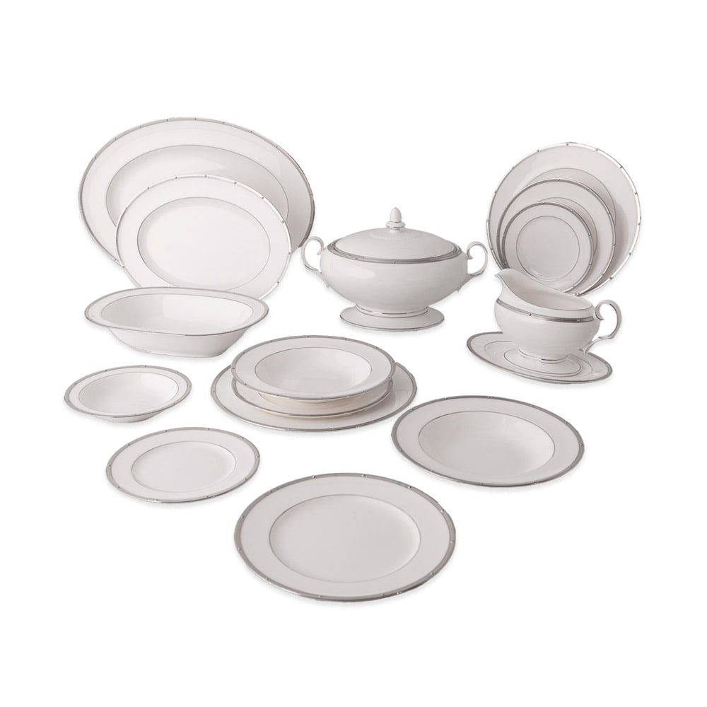 طقم 67 قطعة أدوات مائدة، بلاتينيوم، روشيل، نوريتاكي