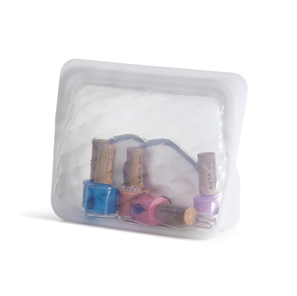 كيس حفظ مستلزمات مكياج كبيرة، قابل للغسل، ستاشر