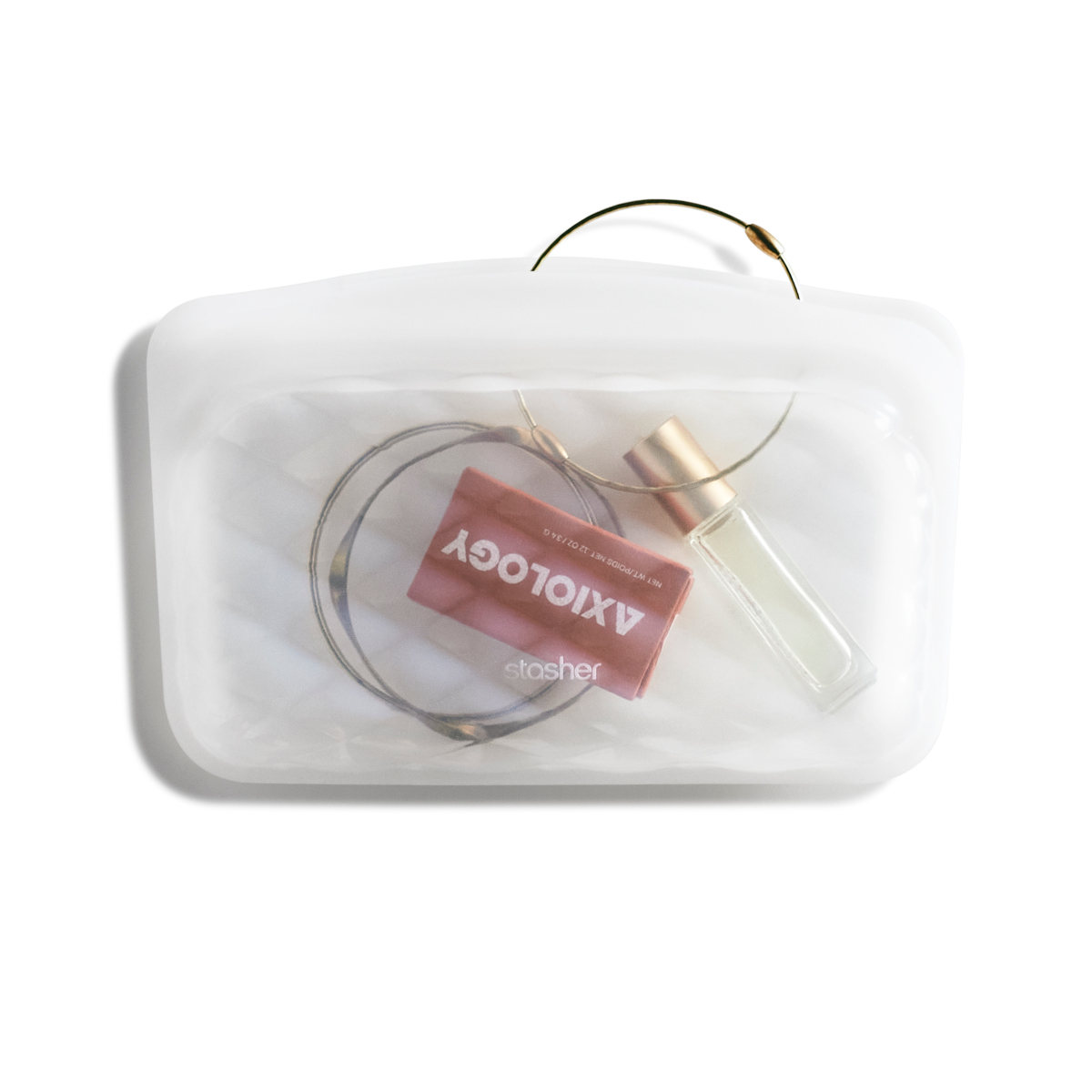 كيس حفظ أدوات مكياج صغيرة، قابل للغسل، ستاشر