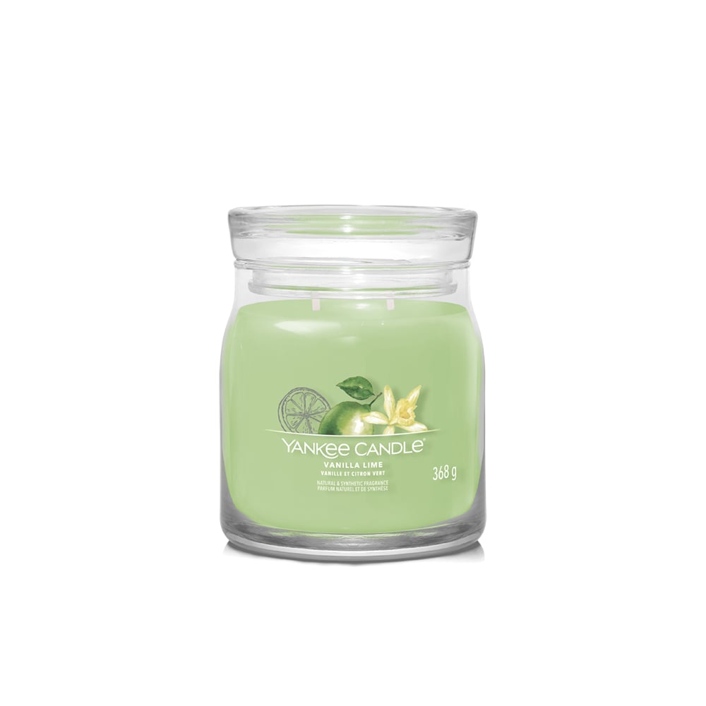 شمعة معطرة، مرطبان متوسط، فانيلا وليمون أخضر، سجنتشر، يانكي كاندل