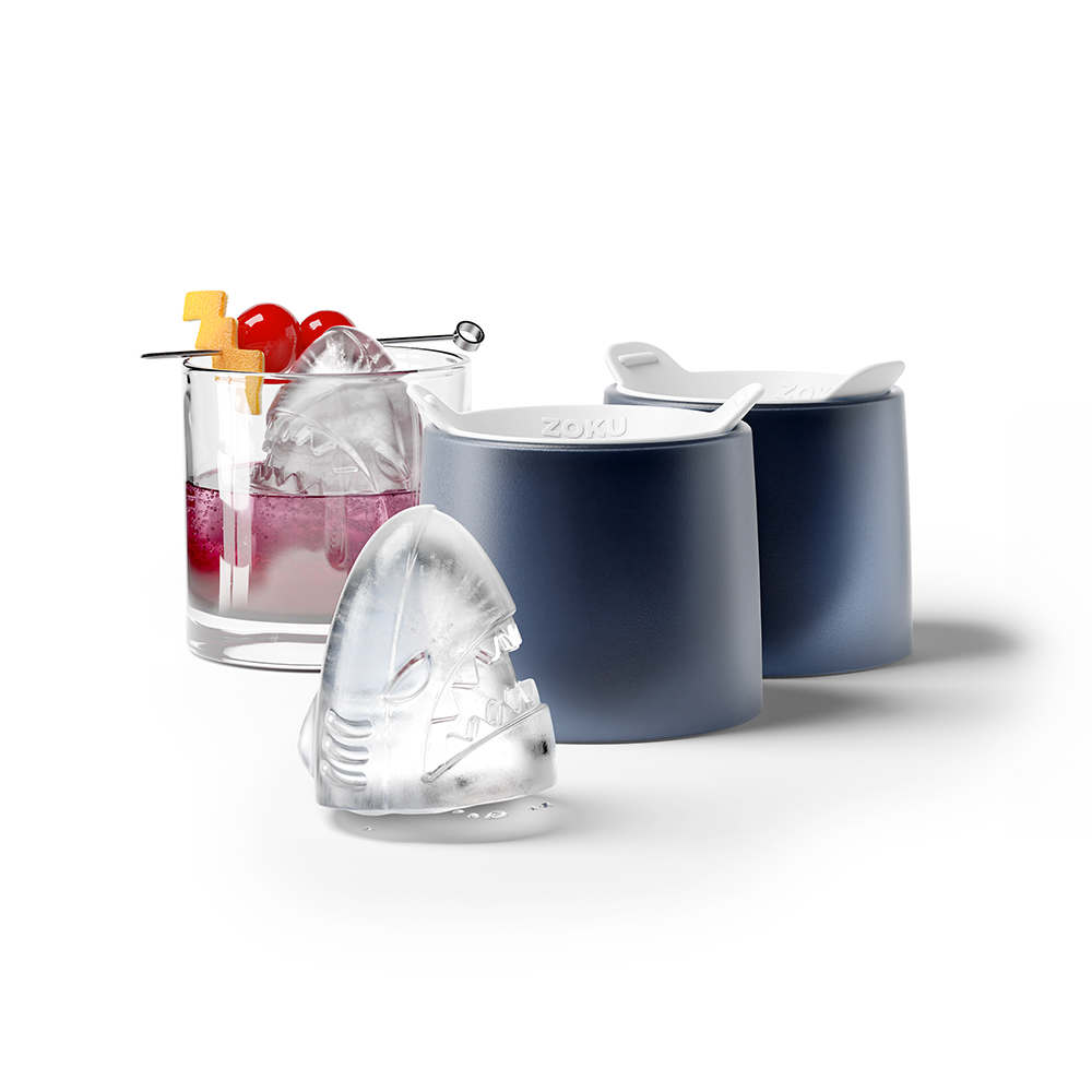 طقم 2 قوالب ثلج، أسماك قرش، زوكو