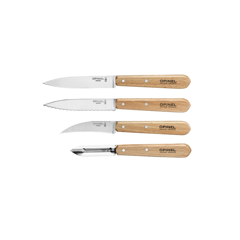 Opinel Natural Essential Knives, Set of 4